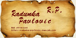 Radunka Pavlović vizit kartica